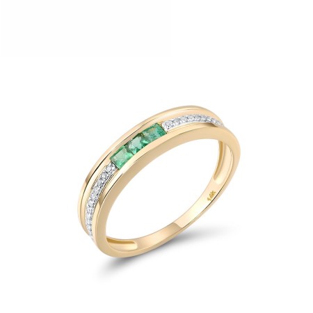 14KYW Ring Diamond,Emerald (R313447EMR14KYW) - US 7