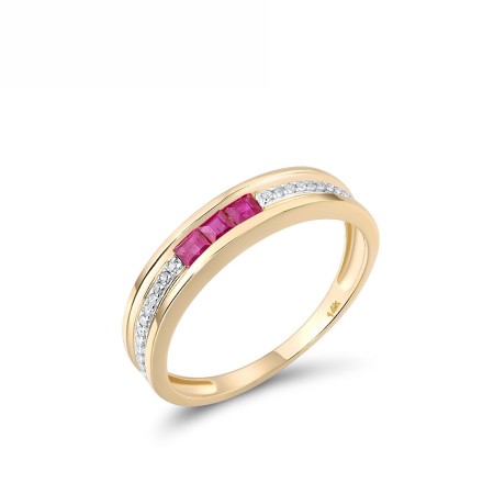 14KYW Ring Diamond,Ruby (R313447RUY14KYW) - US 6