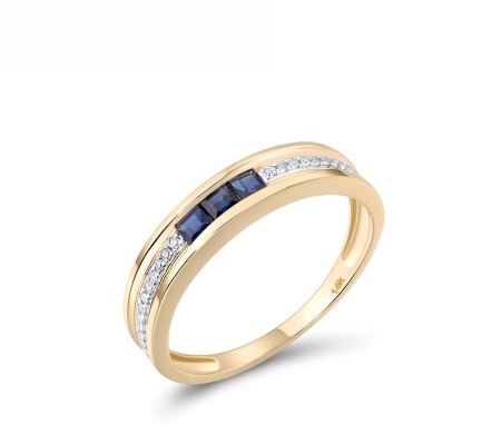 14KYW Ring Blue Sapphire,Diamond (R313447SAP14KYW) - US 8