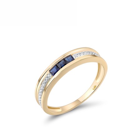 14KYW Ring Blue Sapphire,Diamond (R313447SAP14KYW) - US 8