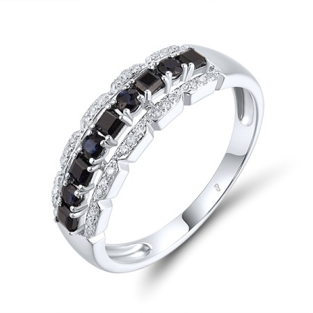 14KW Ring Blue Sapphire,Diamond (R313483SAP14KW)