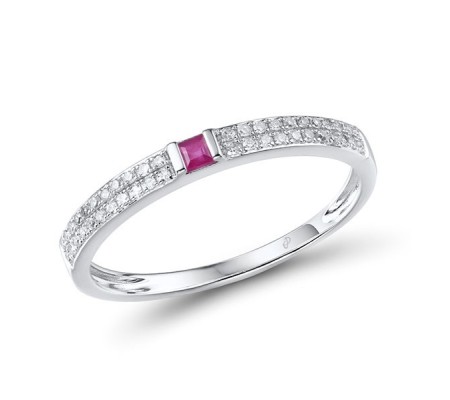 14KW Ring Diamond,Ruby (R313492ARUY14KW) - US 8.5