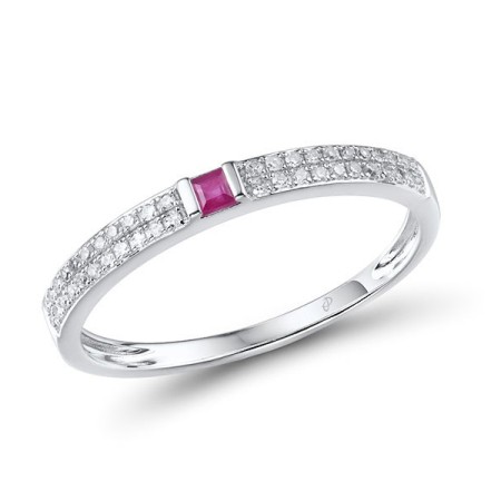 14KW Ring Diamond,Ruby (R313492ARUY14KW) - US 8.5