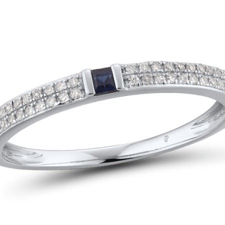 14KW Ring Blue Sapphire,Diamond (R313492ASAP14KW) - US 7