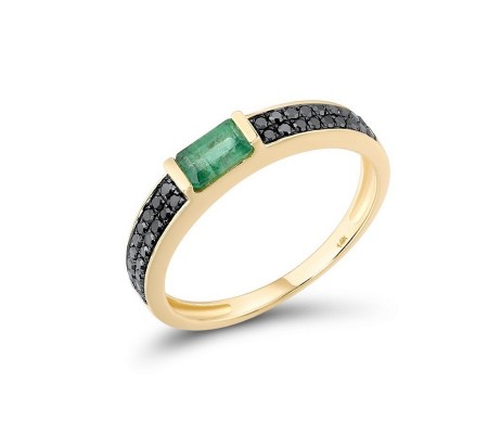 14KYB Ring Black Diamond,Emerald (R313493BDE14KYB) - US 7