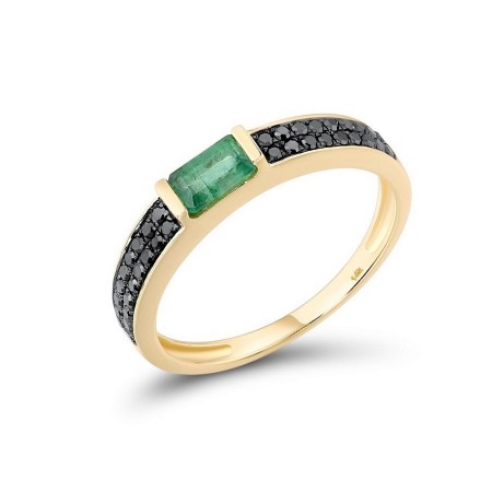 14KYB Ring Black Diamond,Emerald (R313493BDE14KYB) - US 7