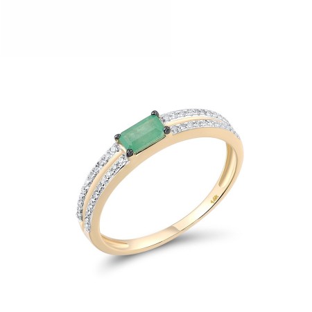 14KYWB Ring Diamond,Emerald (R313495EMR14KYWB) - US 7