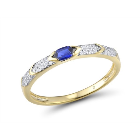 14KYW Ring Blue Sapphire,Diamond (R313500SAP14KYW)