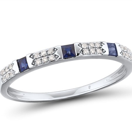 14KW Ring Blue Sapphire,Diamond (R313501ASAP14KW) - US 6