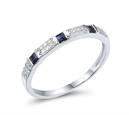 14KW Ring Blue Sapphire,Diamond (R313501SAP14KW) - US 7