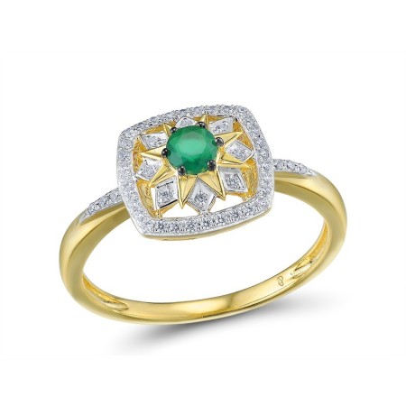 14KYWB Ring Diamond,Emerald (R313563EMR14KYWB) - US 8