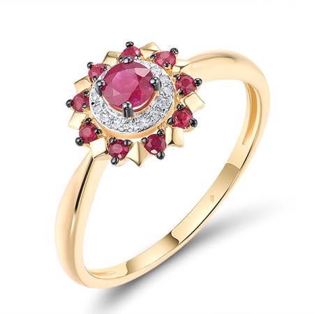 14KYWB Ring Diamond,Ruby (R313565RUY14KYWB) - US 7