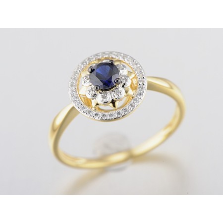 14KYWB Ring Blue Sapphire,Diamond (R313566SAP14KYWB) - US 7