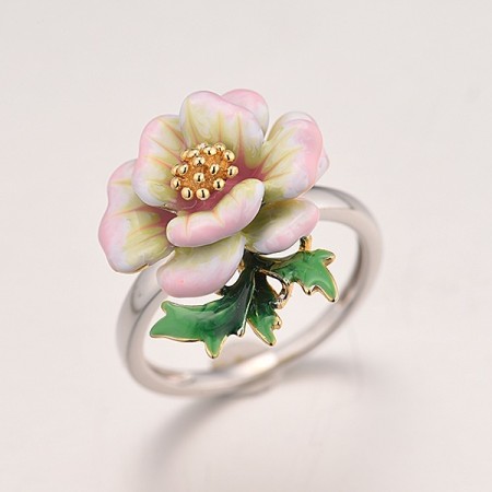 Sterling Silver w/ IONIC YELLOW PLATING Ring Enamel (R313617ENA1SP925)