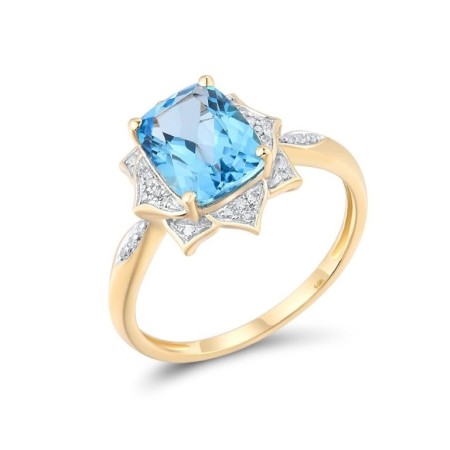 14KYW Ring Blue Topaz (Swiss Blue),Diamond (R313647BLT14KYW) - US 6