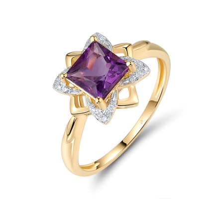 14KYW Ring Amethyst,Diamond (R313648AME14KYW)