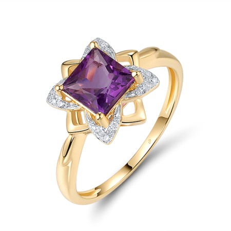 14KYW Ring Amethyst,Diamond (R313648AME14KYW)