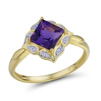 14KYW Ring Amethyst,Diamond (R313649AME14KYW) - US 6