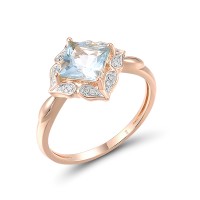 14KRW Ring Blue Topaz (Sky Blue),Diamond (R313649BKT14KRW)