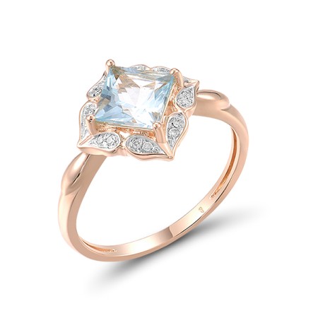 14KRW Ring Blue Topaz (Sky Blue),Diamond (R313649BKT14KRW)