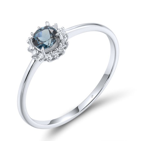 14KW Ring Diamond,London Blue Topaz (R313866ALDB14KW)