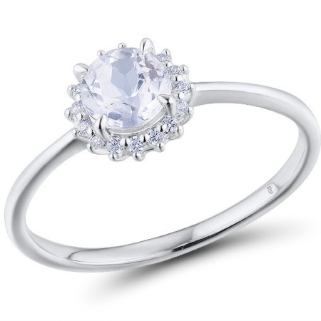 Sterling Silver Ring White Cubic Zirconia,White Topaz (R313866WZTSL925)