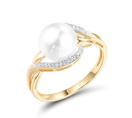 14KYW Ring Diamond,Fresh Water White Pearl (R313906FWP14KYW) - US 7