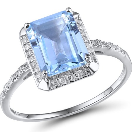 10KW Ring Blue Topaz (Sky Blue),Diamond (R313973ABKT10KW) - US 6