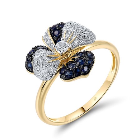 14KYWB  Blue Sapphire,White Sapphire Ring  (R314004SWS14KYWB)