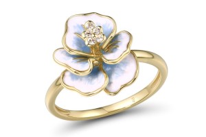 10KY Ring Enamel,White Sapphire (R314006ENA110KY) - US 7