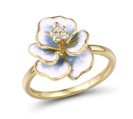 10KY Ring Enamel,White Sapphire (R314006ENA110KY) - US 7