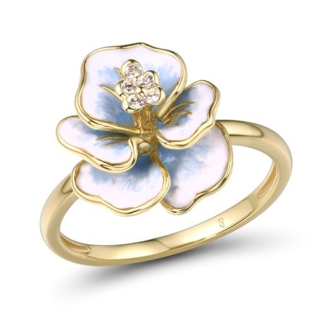 10KY Ring Enamel,White Sapphire (R314006ENA110KY) - US 7