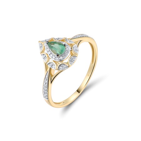 14KYWB Ring Diamond,Emerald (R314017EMR14KYWB)