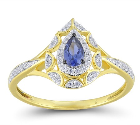 14KYWB Ring Blue Sapphire,Diamond (R314017SAP14KYWB)