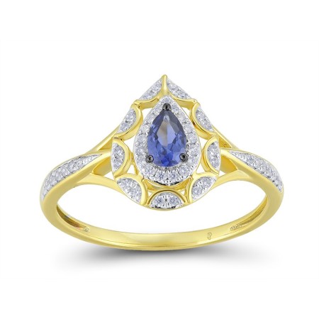 14KYWB Ring Blue Sapphire,Diamond (R314017SAP14KYWB)