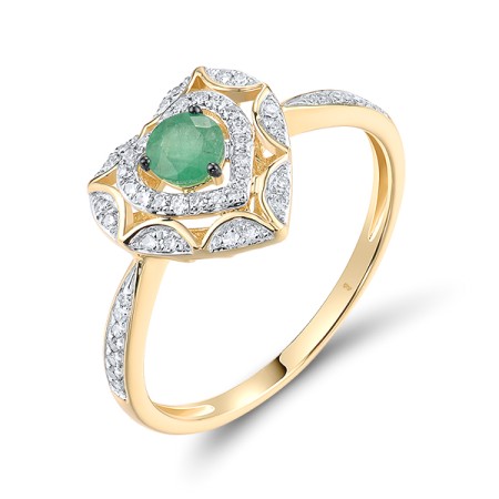 14KYWB Ring Diamond,Emerald (R314018EMR14KYWB)