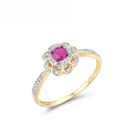 14KYWB Ring Diamond,Ruby (R314019RUY14KYWB) - US 7