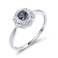 14KWB Ring Blue Sapphire,Diamond (R314019SAP14KWB)