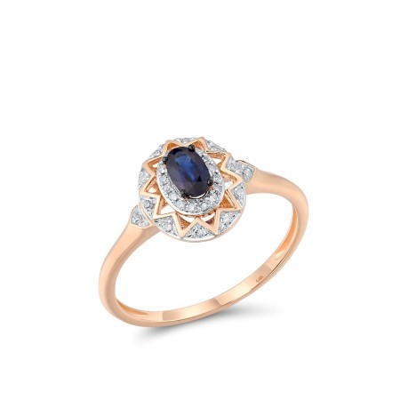14KRWB Ring Blue Sapphire,Diamond (R314022SAP14KRWB) - US 6