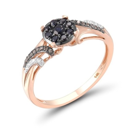 14KRWB Ring Blue Sapphire,Brown Diamond,Diamond (R314061BRS14KRWB) - US 6
