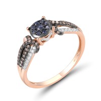 14KRWB Ring Blue Sapphire,Brown Diamond,Diamond (R314062BRS14KRWB) - US 6