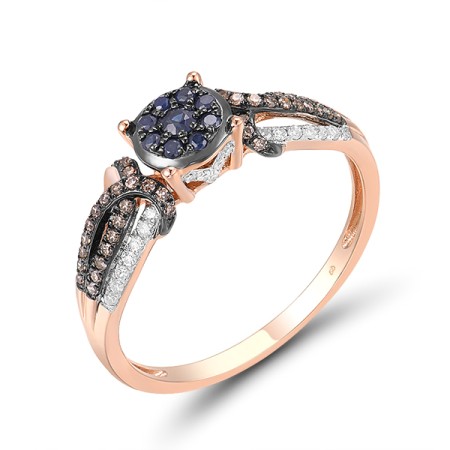 14KRWB Ring Blue Sapphire,Brown Diamond,Diamond (R314062BRS14KRWB) - US 6