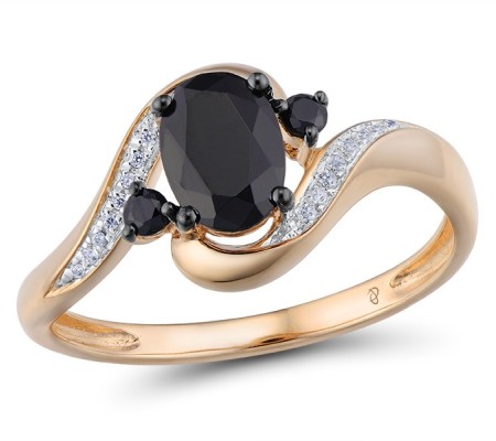 14KRWB Ring Black Sapphire,Diamond (R314084BSA14KRWB) - US 7