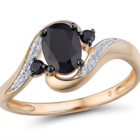 14KRWB Ring Black Sapphire,Diamond (R314084BSA14KRWB) - US 7