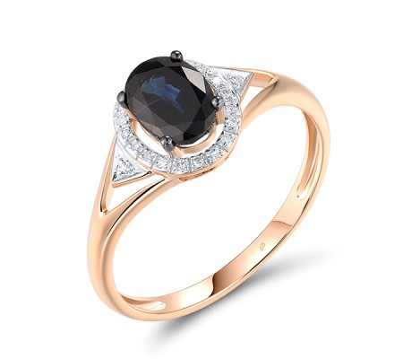 14KRWB Ring Blue Sapphire,Diamond (R314092SAP14KRWB) - US 7
