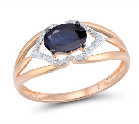 14KRWB Ring Blue Sapphire,Diamond (R314094SAP14KRWB) - US 7
