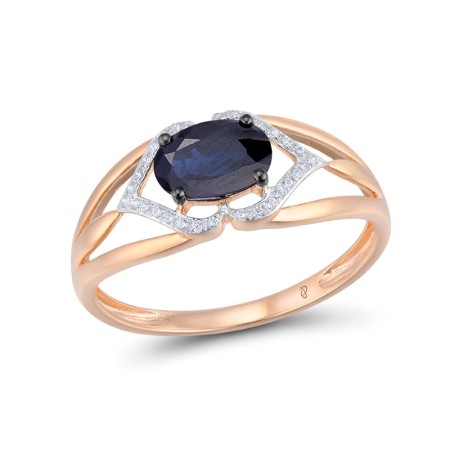 14KRWB Ring Blue Sapphire,Diamond (R314094SAP14KRWB) - US 7