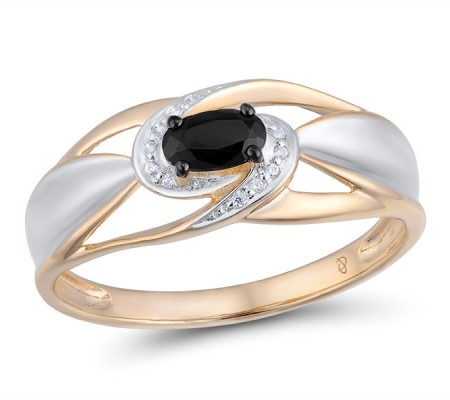 14KRWB Ring Black Sapphire,Diamond (R314101BSA14KRWB) - US 8.5