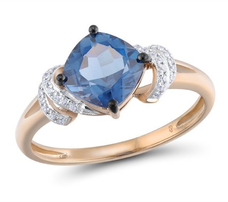 14KRWB Ring Diamond,London Blue Topaz (R314139LDB14KRWB) - US 8