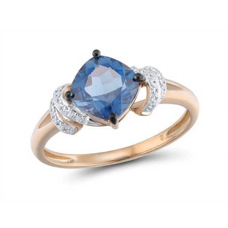 14KRWB Ring Diamond,London Blue Topaz (R314139LDB14KRWB) - US 8